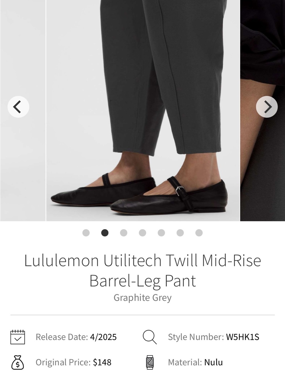 lululemon utilitech twill barrel leg trousers - Picture 5 of 8